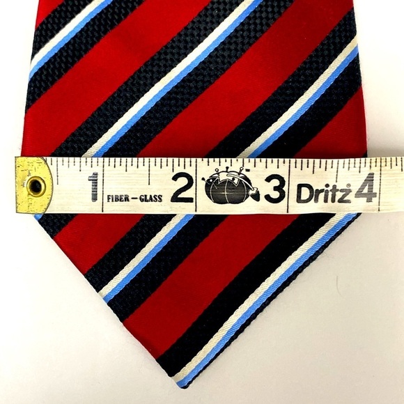 COUNTESS MARA Vintage 90's British Regimental Men's Red White Blue Necktie Tie - Picture 10 of 11